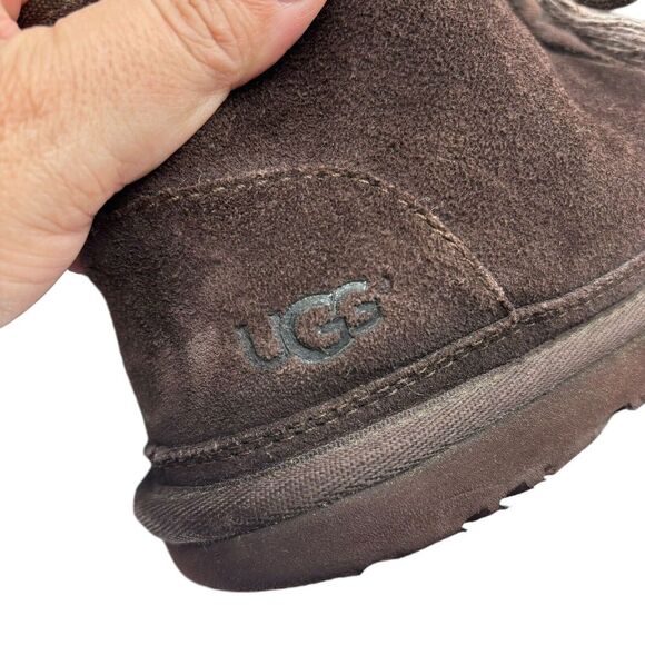 UGG Mens 6 Brown Neumel Fur Lined Suede Lace Up Casual Boot Shoes - Picture 7 of 9